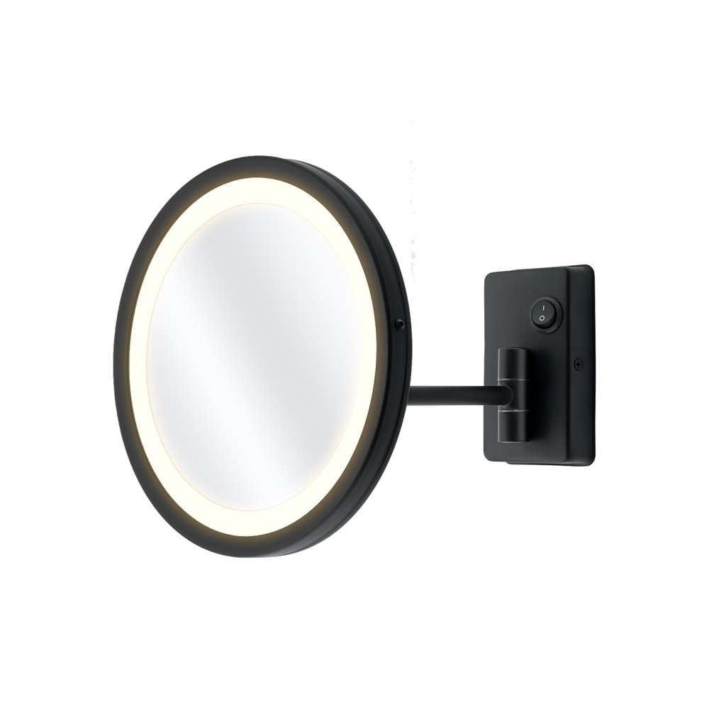 Ledli Makyaj Aynası Kare Rozet Siyah-NV13001-S
