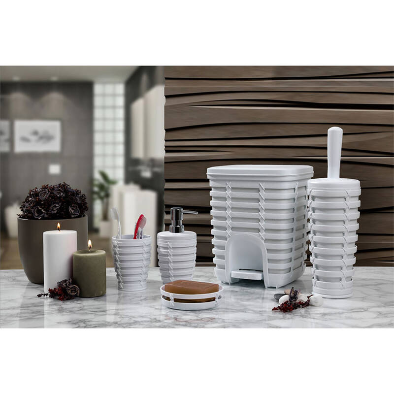 Primanova Palm 5 li Banyo Seti Beyaz 21679-77-O