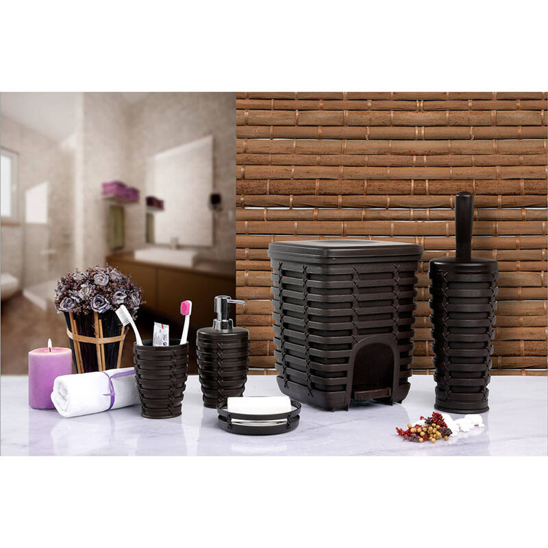 Primanova Palm 5 li Banyo Seti Kahverengi 21682-77-O